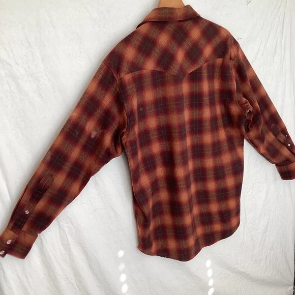 Vintage Pendleton High grade Western Wear Button Down wool button down shirt - Picture 8 of 14